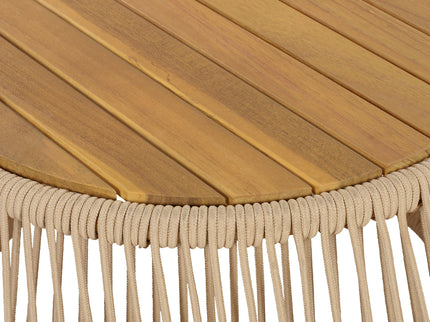 Round Side Table With Rope Frame