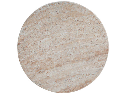 Stylish Outdoor / Indoor Lightweight Concrete Side Table With Travertine - Beige