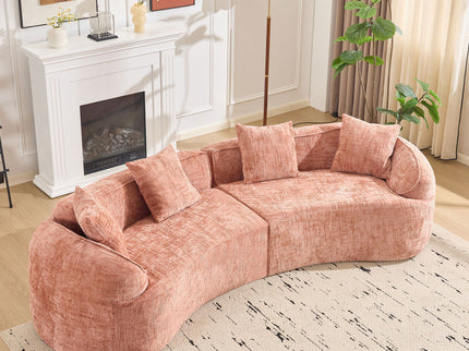 Curved Compressed Sofa, Nordic-Style Design For Living Room