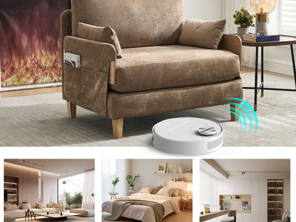 Mid Century Modern Foldable Sofa Bed, 3 In 1 Convertible Sleeper With 3 Pillows