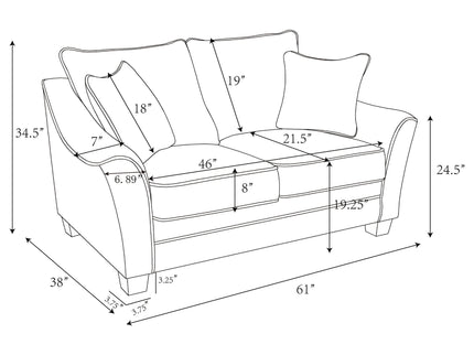 Lido - 2 Piece Sofa Set - Light Gray