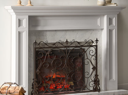 Darcie - Wrought Fireplace Screen, Ornate Design
