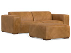 Light Brown / 2 Seater Sectional Sofa With Ottoman