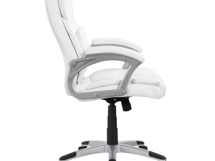 Kaffir - Upholstered Adjustable Home Office Desk Chair With Ergonomic Support And Smooth Swivel - White