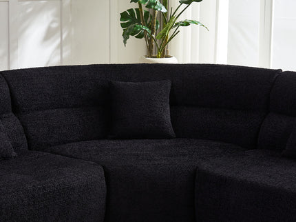 Luxury Curved Corner Sectional Sofa With 4 Pillows