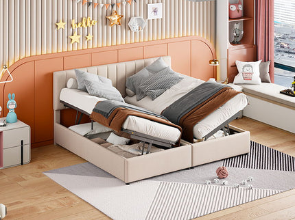 Upholstered Platform Bed With A Hydraulic Storage System