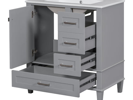 Bathroom Vanity, Modern Bathroom Cabinet With Sink Combo Set, Bathroom Storage Cabinet With A Soft Closing Door And 3 Drawers, Solid Wood Frame