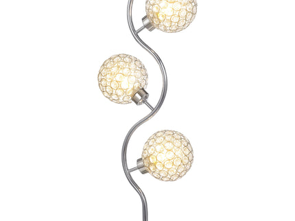 Vandy - 3 Light Curvy Table Lamp With Orb Shades - Chrome