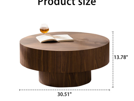 Round Coffee Table For Living Room - Walnut