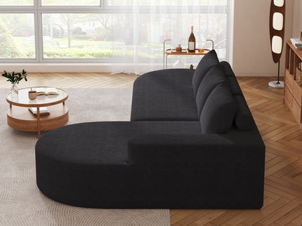 Modern Curved Sofa, L-Shaped Modular Sectional Set With 3 Pillows