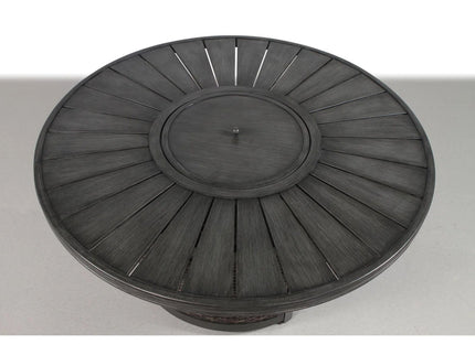 Patio Seating Group For 4 With Cushions And Fire Pit Table - Brown