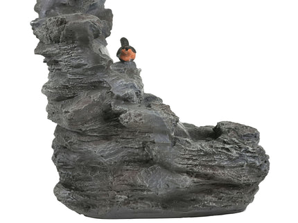 Concrete Rock Waterfall Fountain With LED Lights, Outdoor Garden Decor