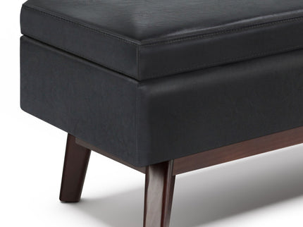 Owen - Rectangular Storage Ottoman - Midnight Black