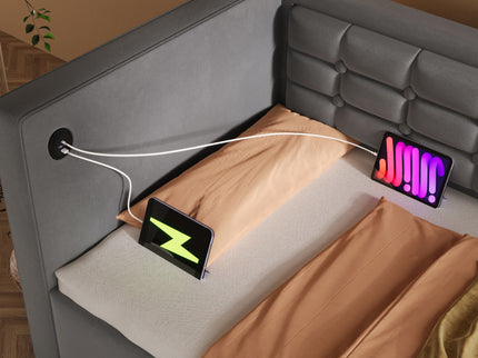 Upholstered Daybed With Hydraulic Storage And USB / Type - C Charging