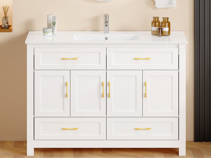 Bathroom Vanity With Sink Combo, 4 Soft Close Doors And 4 Drawers