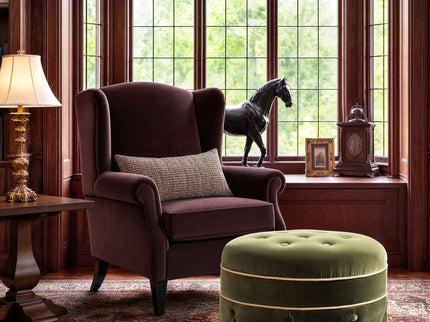 Maribel - Round Accent Ottoman - Olive Green