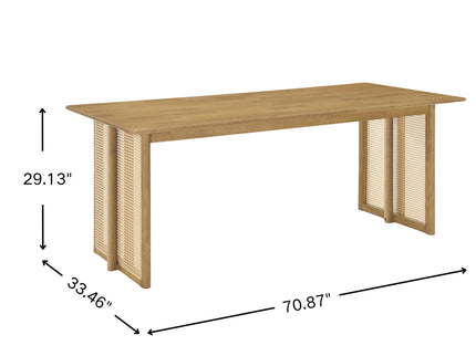 Dining Table With Rattan Accents