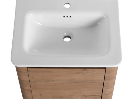 Wall Mounted Bathroom Vanity With Sink, Storage Shelves & Soft Close Door