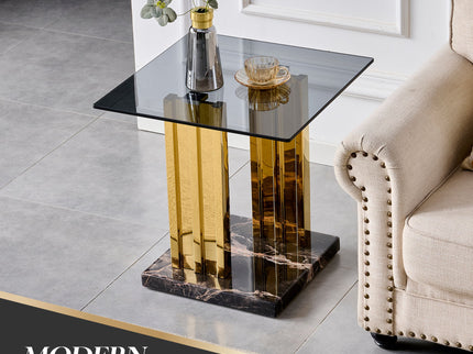 Side Table - Gray / Gold