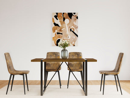 Modern Dining Table With Metal Legs For 4 - 6 Person