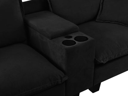 Modular Cloud Couch Sofa With Cup Holders & Storage, USB Port