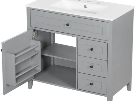 Bathroom Vanity With Sink, Cabinet With 3 Drawers And Adjustable Shelf