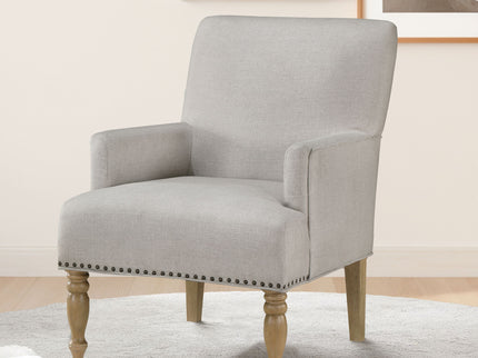 Alice - Upholstered Arm Chair With Nailheads - Beige