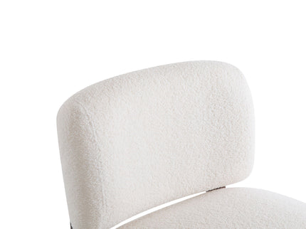 Modern Boucle Lounge Chair With Solid Wood Fram