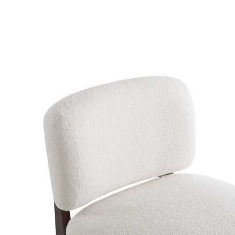Modern Boucle Lounge Chair With Solid Wood Fram