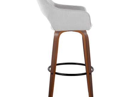 Mustang - Contemporary Fixed Height Barstool With Swivel & Round Footrest (Set of 2)