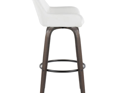 Daniella - Contemporary Fixed Height, Barstool With Swivel With Round Footrest (Set of 2)