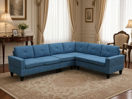 Modular L - Shaped Sectional Sofa 6 Seater 4 Piece Couch With Chaise