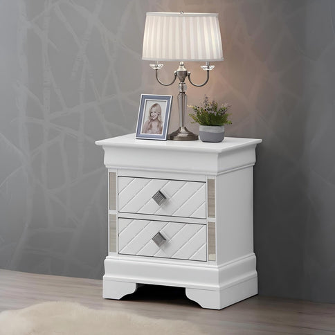 Accent Nightstand - Silver Champagne