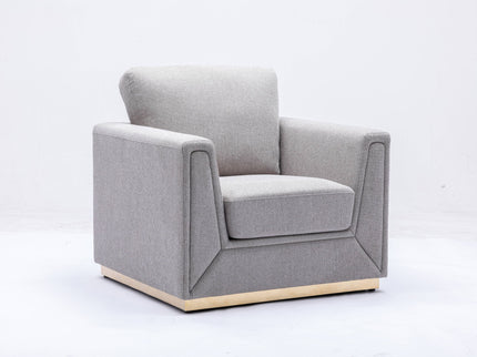 Valin - Linen Chair For Living Room - Gray