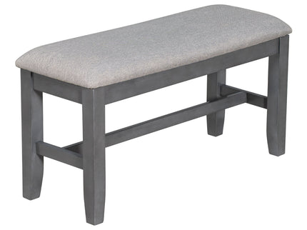 Foldable Dining Set For 6 With 4 Chairs And Bench, Space Saving Design - Gray