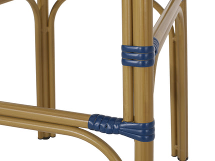 Outdoor Wicker And Aluminum French Barstools (Set of 2)