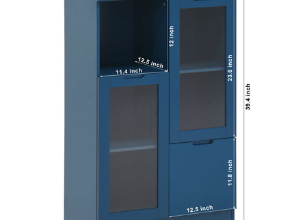 Modern Cabinet With Glass Doors And Drawer