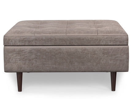 Shay - Large Square Coffee Table Storage Ottoman Mid-Century Style