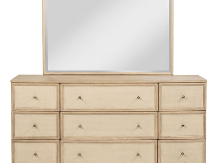 Kimpton - 9 Drawer Dresser With Mirror - Beige