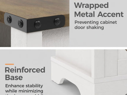 Farmhouse Nightstand With Charging Station & Storage