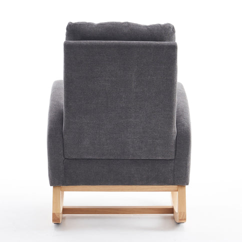 Accent Rocking Chair With Footrest, High Back