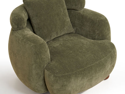 Clubchair, Bucket Chair, Decorative Sofa With Pillow, For Living Roon - Olive Green
