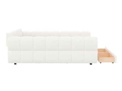 Upholstered Platform Bed With USB Charging And 2 Storage Drawers
