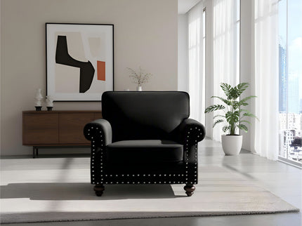 Upholstered Accent Armchair With Turned Legs For Living Room