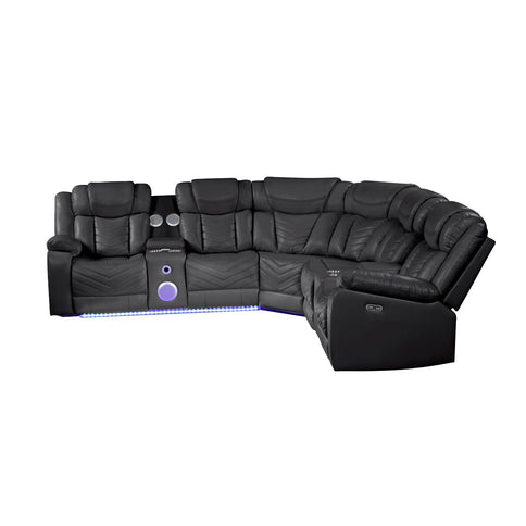 Challenger - Recliner Sectional Sofa, Built In USB, C Ports & Bluetooth