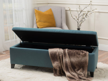 Contemporary Storage Ottoman Bench With Upholstery