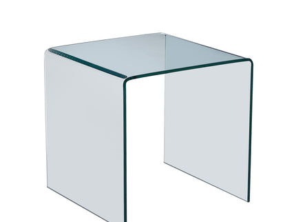 Tempered Bent Glass Sidetable, Transparent End Table, Sofa Table, Premium Glass, Multi Purpose Design - Transparent