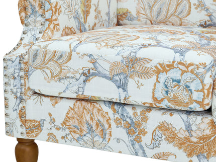 Accent Chair With Floral Upholstery And Nailhead Trim