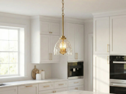 Ember - 3 Candle Lights Chain Pendant - Clear / Gold