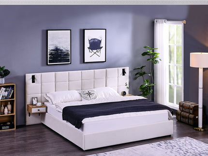 Upholstered Hydraulic Platform Bed With Storage Shelves, Reading Lamps, USB Port
